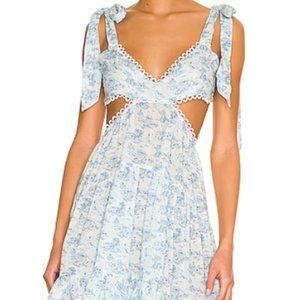 REVOLVE Tularosa Olynne Mini Dress in Blue Ivory